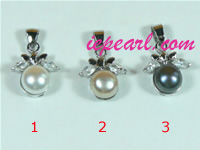 wholesale 8-8.5mm freshwater pearl pendant with 18K GP