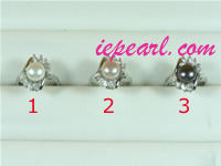 8-8.5mm cultured pearl ring with 18K GP mounting