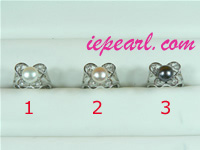 8.5-9mm freshwater pearl ring 18K GP mounting wholesale