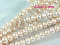 pink 9-10mm button freshwater pearl strand