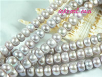 purple 9-10mm button freshwater pearl strand