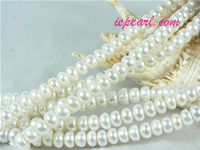 ivory white 8-9mm button freshwater pearl strand