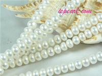 ivory white 7-8mm button freshwater pearl strand