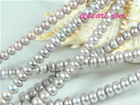 purple 7-8mm button freshwater pearl strand