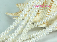 ivory white 6-7mm button freshwater pearl strand