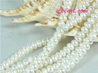 ivory white 5-6mm button freshwater pearl strand