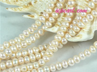 pink 5-6mm button freshwater pearl strand