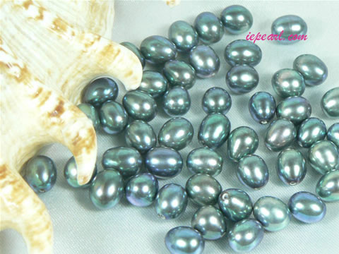 per 100pcs peacock green 6-7mm drop shaped loose pearl beads