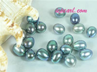 per 100pcs peacock green 7-8mm drop shaped loose pearl beads