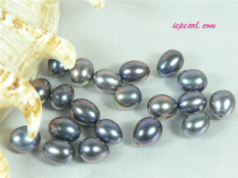 per 100pcs peacock blue 7-8mm drop shaped loose pearl beads