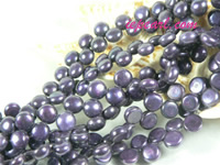 dark purple 6-7mm side drilled bread freshwater pearl strand