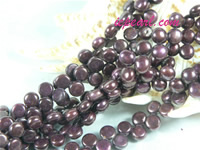 wine red 6-7mm side drilled bread freshwater pearl strand