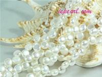 ivory white 6-7mm side drilled bread freshwater pearl strand