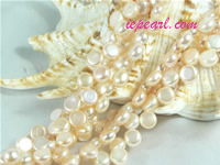 pink 6-7mm side drilled bread freshwater pearl strand