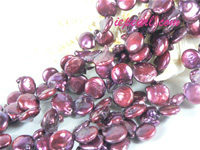 amaranth 12mm coin freshwater pearl strand
