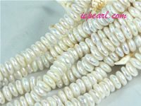 ivory white 10mm center drilled coin freshwater pearl strand