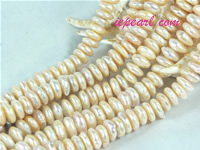 pink 10mm center drilled coin freshwater pearl strand