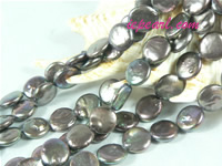 chocolate 10mm center drilled coin freshwater pearl strand