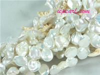 natural white 11-12mm side drilled Keishi freshwater pearl stran