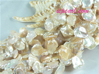 pink 11-12mm side drilled Keshi freshwater pearl strand