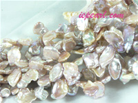purple 11-12mm side drilled Keshi freshwater pearl strand
