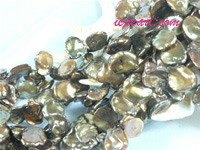 chocolate 11-12mm side drilled Keshi freshwater pearl strand