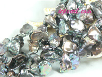 black 11-12mm side drilled Keishi freshwater pearl strand