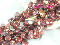 copper red 11-12mm side drilled Keishi freshwater pearl strand
