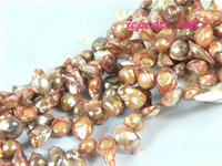 brown-yellow blister freshwater pearl strand