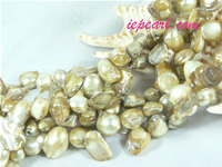 khaki blister freshwater pearl strand