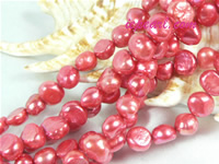 fresh red 7-8mm smooth on both sides freshwater pearl strand