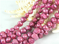 dark peach red 7-8mm nugget freshwater pearl strand