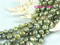 olive green 7-8mm nugget freshwater pearl strand