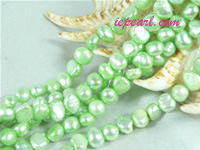 light green 6-7mm nugget freshwater pearl strand
