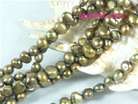 copper 6-7mm nugget freshwater pearl strand