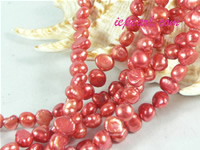 fresh red 6-7mm nugget freshwater pearl strand