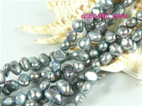 gray 6-7mm nugget freshwater pearl strand