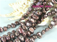 chocolate 6-7mm nugget freshwater pearl strand