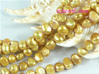 golden 6-7mm nugget freshwater pearl strand