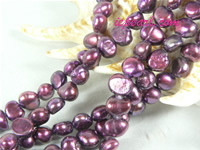dark purple 6-7mm nugget freshwater pearl strand