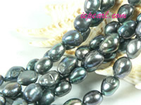 black 8-9mm nugget freshwater pearl strand