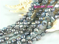 peacock blue 6-7mm nugget freshwater pearl strand