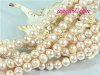 pink 9-10mm potato freshwater pearl strand