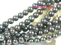 peacock blue 9-10mm potato freshwater pearl strand