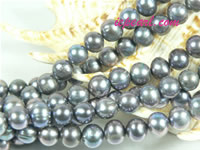 peacock blue 8-9mm potato freshwater pearl strand