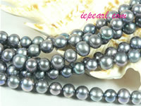 black 7-8mm potato freshwater pearl strand