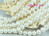 ivory white 7-8mm potato freshwater pearl strand