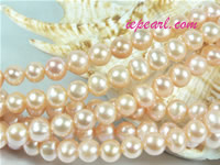 pink 7-8mm potato freshwater pearl strand
