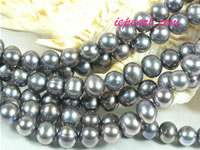 peacock blue 7-8mm potato freshwater pearl strand