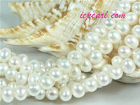 ivory white 6-7mm potato freshwater pearl strand